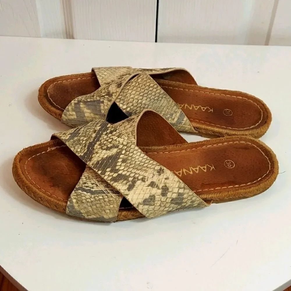 KAANAS Guajira Crossover Python Snakeskin Sandals - Picture 2 of 9